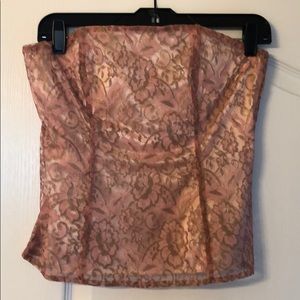 Express pink and gold lace bustiers